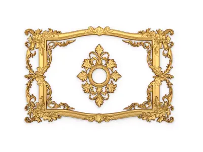 Plaster decorative frame ornament 04 3D model