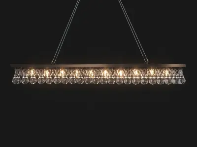 Arctic pear chandelier single wave 160cm 3D model