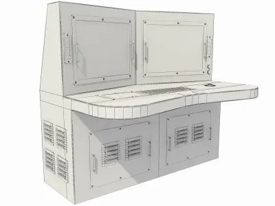 3D SCI FI OPERATOR COMPUTER AND CONSOLE Low-poly 3D model