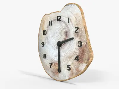 wall clock For Christmas Logs Low-poly 3D model