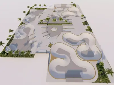 Skatepark-Skate Park PACK  3D model
