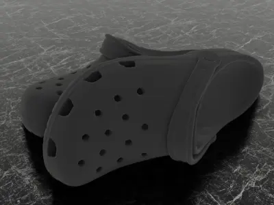 CROCS 3D FLIP-FLOP - BLACK - SLIPPERS Low-poly 3D model