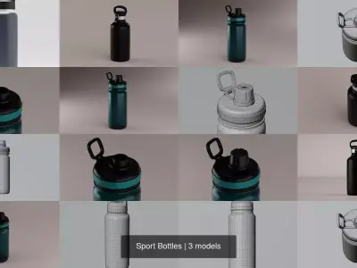 Sport Bottles 3D Model Pack