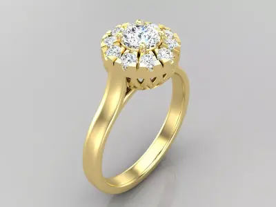 Ring M60 The luxury female ring with gems wedding 3D print model