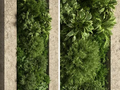 Concrete and vertical garden 05 3D model