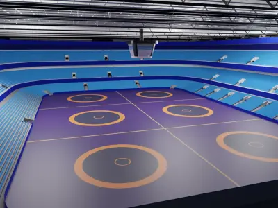 Wrestling Stadium Low-poly 3D model
