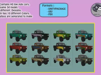 Pickup Car Low-poly 3D model