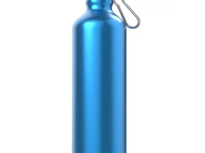 Blue Aluminum Bottle Low-poly 3D model
