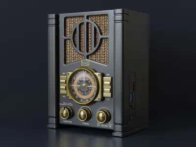 Set of desktop and portable radios 3D Model Collection