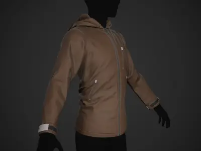 Brown Snowboard Hoodie Style 1  Low-poly 3D model