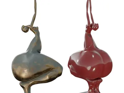 Abstract Human Form Sculpture Low-poly 3D model