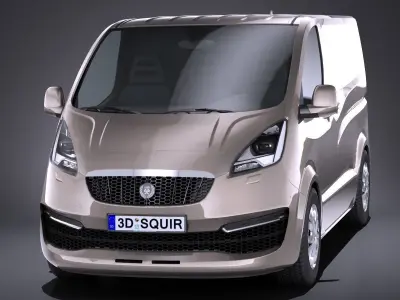 HQLowPoly Generic Van 2016  Low-poly 3D model