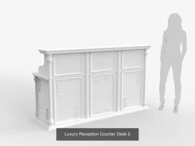 Luxury Reception Counter Desks 3D Model Pack