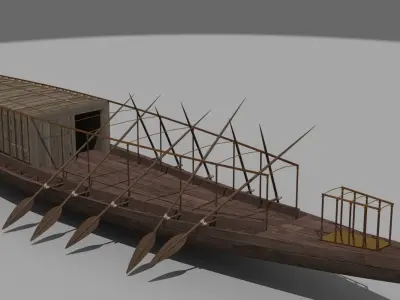 Ancient Egyptian Pharaonic sun boat 3D model