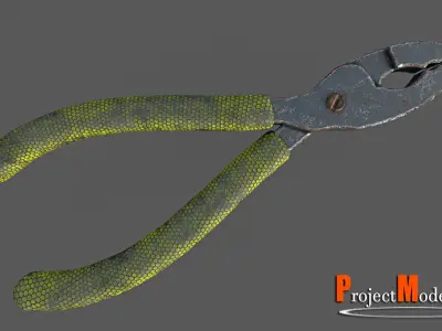 Plier-Version001 pair of pliers with handles Low-poly 3D model