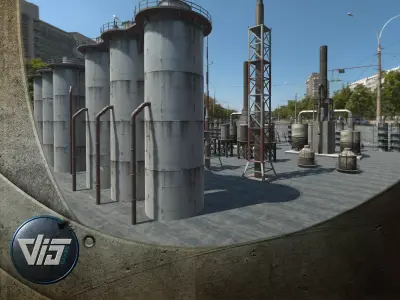 Background Industrial Props Collection HQ - PBR Low-poly 3D model