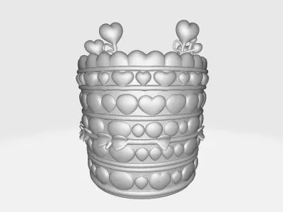 Valentine Heart Gift Box Romantic Decorative Container  3D print model