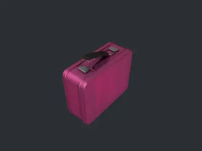 Pink Tin Lunchbox Low-poly 3D model
