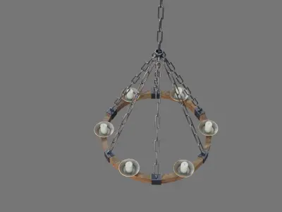 medieval chandelier Low-poly 3D model