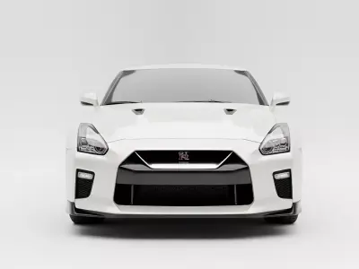 Sleek White Sports Coupe Low-poly 3D model