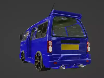 MOBIL ANGKOT RIG ANIMATION 3D model