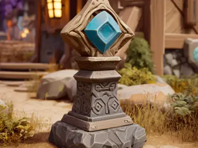 Stylized Mystical Pillars  3D model