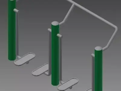 toy pull up bar with two poles Free 3D model