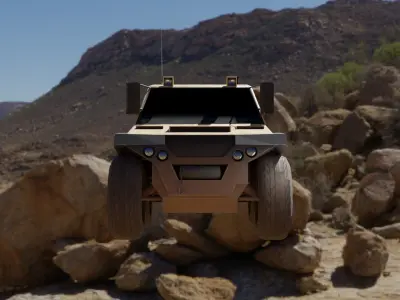 Military ATV Low-poly 3D model