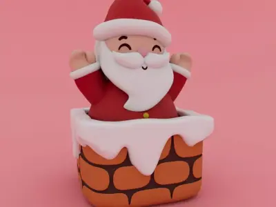 Christmas Special - Cute Santa stuck in Chimney 3D print model