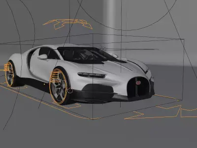 Bugatti tourbillon rigged 3D model