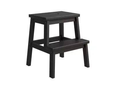 Black Metal Step Stool Low-poly 3D model