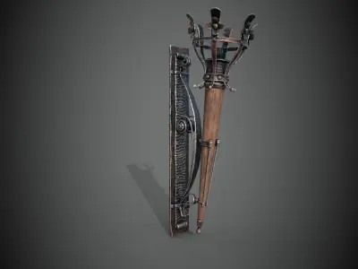 Torch - with 3 different textures sets Low-poly 3D model