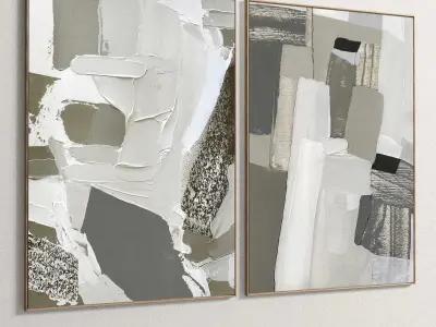 Plaster Two Photo Frame 171 Low-poly 3D model