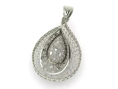 Single lace pendant or necklace 3D print model