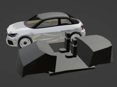 Audi A1 Quattro Low Poly Low-poly 3D model