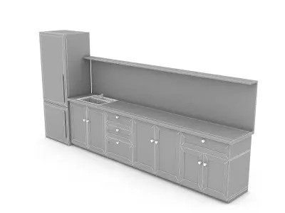 3D modern kitchen design 03 model Low-poly 3D model