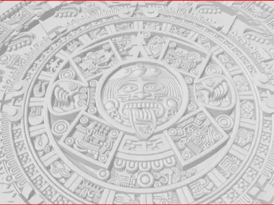 Aztec calendar very detailed STL 3D print model