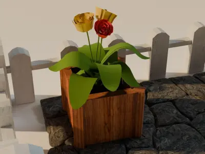Flowers Pack Free low-poly 3D model