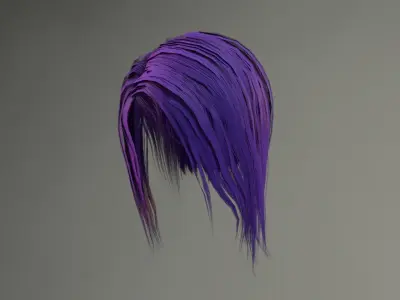 Elf Hair SEt Low-poly 3D model