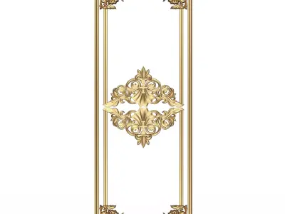 Boiserie Carved Decoration Panel 09 Low-poly 3D model