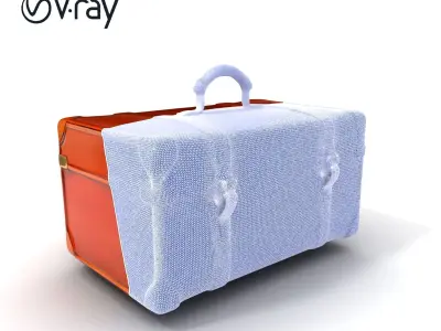 Vintage Leather Suitcase Model Pack Low-poly 3D model