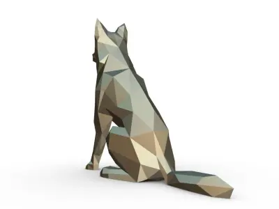 chien loup 3D print model