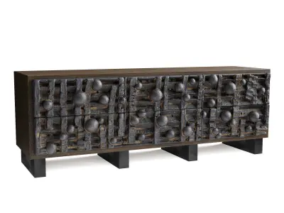 Chahan and Peter Lane Cabinet Ceramique brun Low-poly 3D model