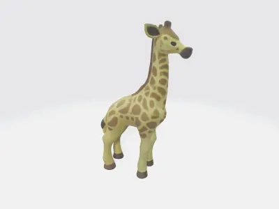 Giraffe cartoon Low-poly 3D model