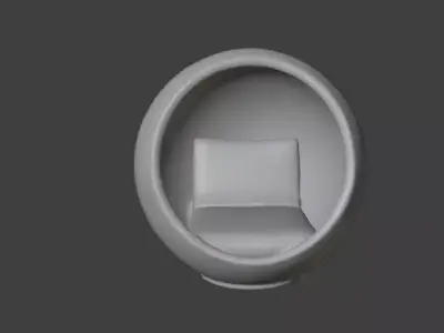 Modern Organic Sphere Pod Chair  Cozy Outdoor Lounge Seating Low-poly 3D model