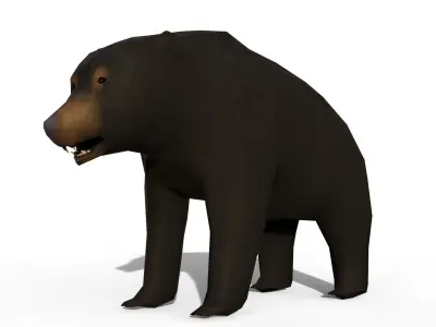 Bear game ready Low-poly 3D model