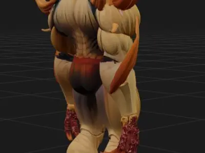 Wood-Blood Genetically Engineered Bio-Horror Rigged 3D Model 3D model