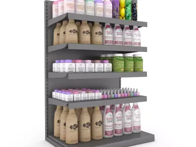 cosmetic product market stand 08 Low-poly 3D model