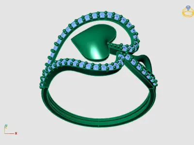 Women Ring Diamond Stone STL 3DM Lightweight Printable 3D print model 73