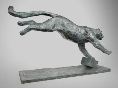 Panther Statue 3D model